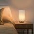 Small Bedside Night Table Lamp for Bedroom, Minimalist Nightstand Lamp with Round Fabric Linen Shade, Study Reading Desk Lamp for Kids Room, Living Room, College Dorm, Home, Office by SEENSINY