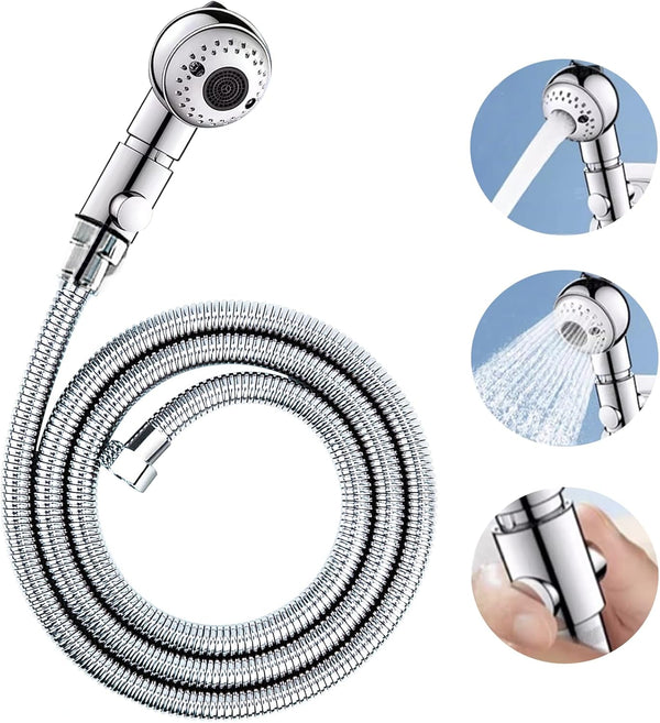 FUMOLEER Shampoo Bowl Hose and Sprayer, 1/4 Nut Stainless Steel Salon Sink Hose