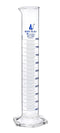 EISCO Graduated Cylinder 500ml - Class A Tolerance ±2.50ml - Borosilicate 3.3 Glass - Hexagonal Base with Blue