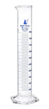 EISCO Graduated Cylinder 500ml - Class A Tolerance ±2.50ml - Borosilicate 3.3 Glass - Hexagonal Base with Blue