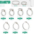 72PCS Stainless Steel Hose Clamp Assortment Kit,Adjustable 1/4"-1-1/2"(6-38mm) Worm Gear Hose Clamp Set,Metal Fuel Line Hose Clamps with Screwdriver for Automotive,Plumbing,Radiator(7 Sizes)