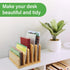 Desk File Mail Organizer, 5 Slots Bamboo Folder Sorter for Letter, Envelope, Paper, Desktop Tray