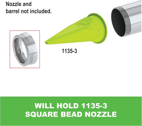 Albion Engineering 421-G01 2" Threaded Steel Front Ring Cap for Plastic Cone Nozzles, Silver