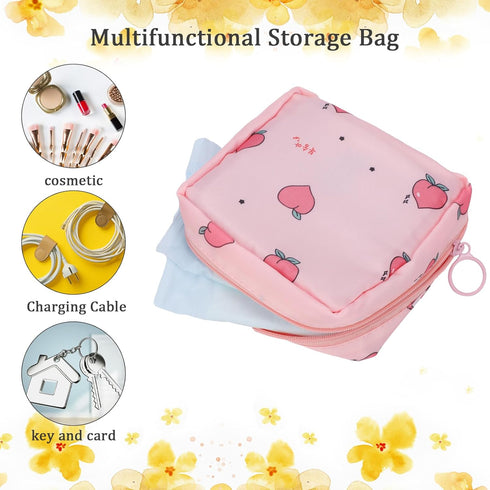 KALIONE 4 Pieces Sanitary Napkin Storage Bag, Period Bag, Period Pouch, Feminine Menstrual Pad Bag Portable Nylon