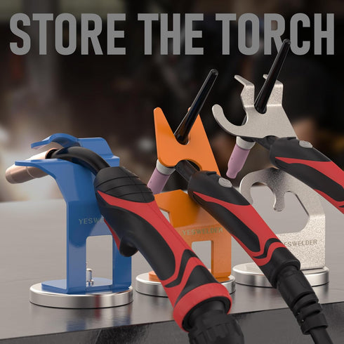 YESWELDER Welding Torch Holder - Magnetic for TIG Torches, Metal Stand with Strong Magnet Base