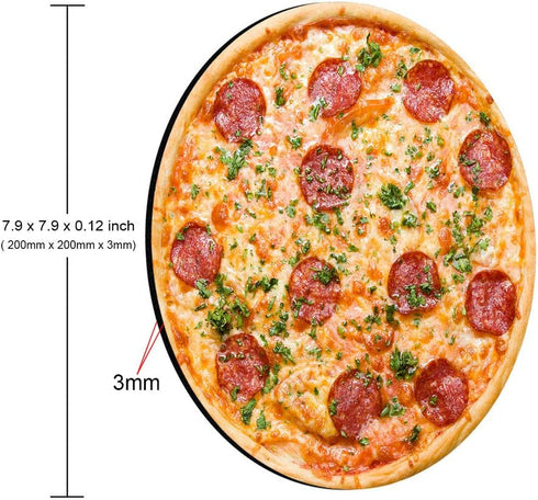 Smooffly Pizza Round Mouse Pad, Pepperoni Pizza Design