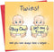 Twizler New Twins Card - Funny New Twin Baby Card Unisex -