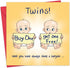Twizler New Twins Card - Funny New Twin Baby Card Unisex -