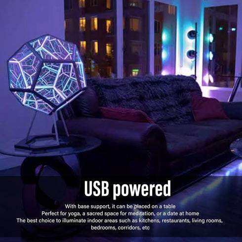 3D Acogedor Dodecahedron Light, USB Cube Light, LED Desk Table Lamp Light Gaming Light, Ambient Night for Home