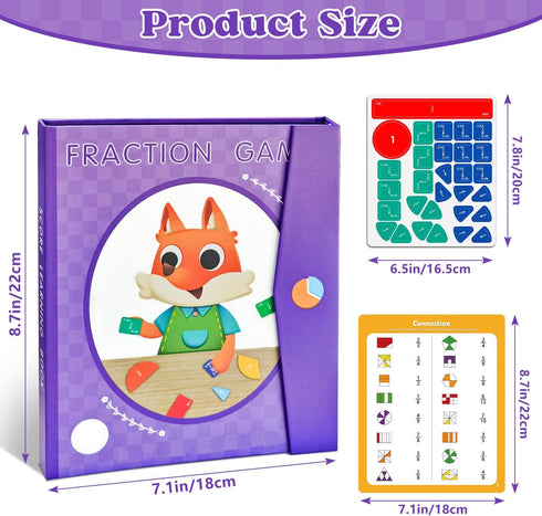 HEGYINI Magnetic Fraction Educational Puzzle STEM Toys Fraction Tiles and Fraction Circles Book Fraction Manipulatives