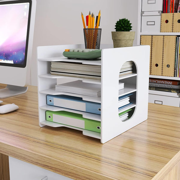 Natwind Office Paper Organizer - 5-Tier Desktop Organizer File Holder for Home Office School