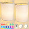 FINCMY Battery Operated Wall Sconces Set of Two, 18 RGB Colors Stick on