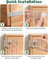 6 Pack Roctee Drawer Baby Locks Clear, Baby Proof Locks for Side Drawers Pull Out Thin Dresser Kitchen Cabinet Bedside