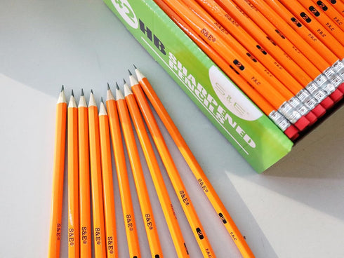 S & E TEACHER'S EDITION Woodcased #2 Pencils - Pre-sharpened, 2 HB Lead Bulk Box Pencil, 200 Pcs Yellow Pencils with