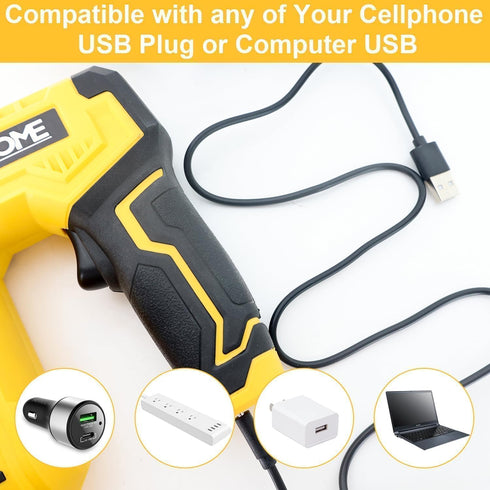 YEAHOME Electric Staple Gun, 2 in 1 Light Duty Brad Nailer/Stapler with USB Charger Cable