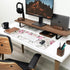Large Gaming Mouse Pad for Desk, Pink Peony Flowers Eucalyptus Leaves, Extended Big Computer Keyboard Pad