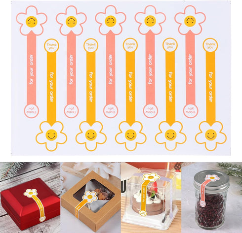 Beyonday 200 Pcs Handmade Lollipop Baking Stickers, Self-Adhesive Long Label Sealing Stickers for Cake Box, Gift