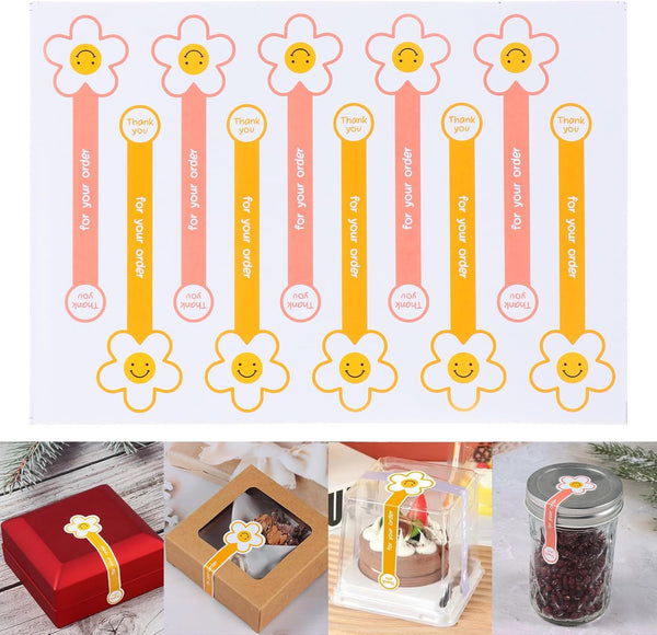Beyonday 200 Pcs Handmade Lollipop Baking Stickers, Self-Adhesive Long Label Sealing Stickers for Cake Box, Gift