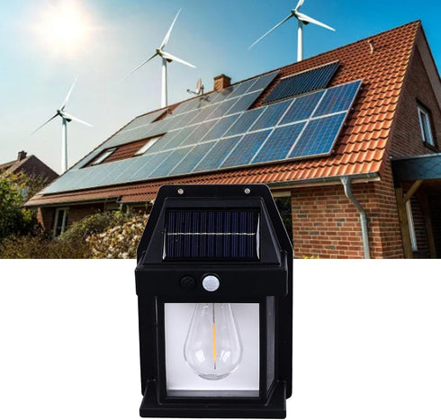 2 Pack 3 Solar Wall Lights Outdoor, LED Sconce Lights with Modes, Motion Sensor, Wall Mount for Patio Fence (Black)