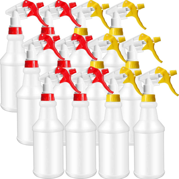 Eccliy 12 Pcs 16 Oz Plastic Spray Bottle, Empty and Reusable for Cleaning, Water, Auto Details, Bathroom and Kitchen