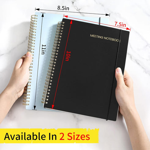 SUNEE Meeting Notebook with Sticky Tabs, 160 Pages B5 Project Planner for Office & Business