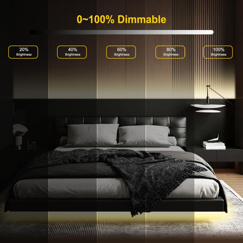 Dimmable Light,2700K-6500K,6.56ft/2m,8mm Wide,CRI90+ 24V Pandery COB LED Strip Light,CCT Strips LED Strips Kit