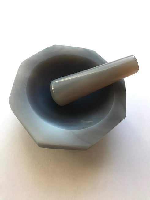 Alpha Nanotech Agate Mortar and Pestle, Inner Diameter 30 mm, Inner Depth 10 mm