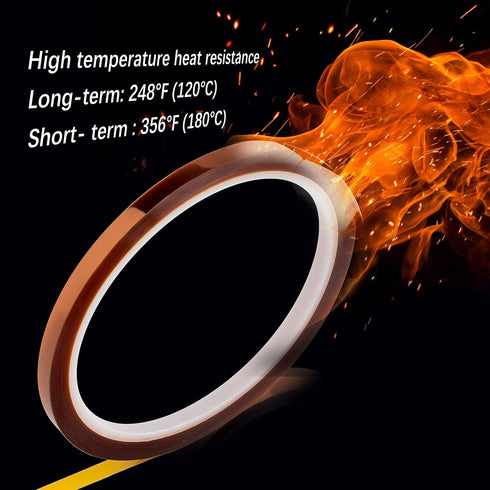 Luter 2 Pcs Kapton High Temperature Sublimation Tape, Heat Resistant Thermal Tape for Printing and Soldering
