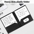 HABGP 6 Pack Black File Folders with Pockets and Business Card Slot, Letter Size Plastic