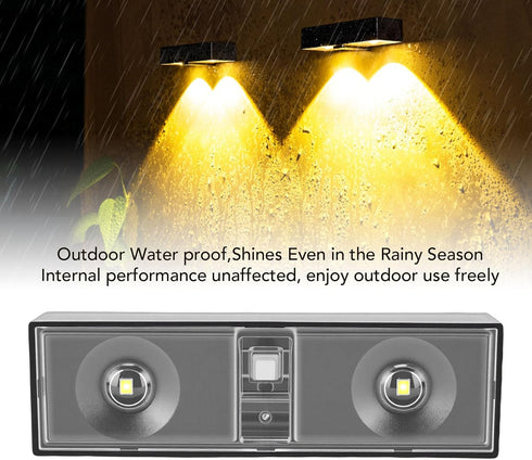 IP65 Hyuduo Solar Wall Light Warm Lighting Solar Powered Wall Sconce with Monocrystalline Panel ABS Construction