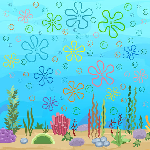 Kuloral 187PCS Flower Bubbles Wall Decals Under The Sea Birthday Party Decorations Ocean Wall Stickers Wall Decor