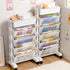 Walfront Movable Bookshelf Cart, Rotatable Removable Plastic Multifunctional Rolling Cart with Wheels (5 Layer)