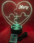 16 Puzzle Piece Autism Heart Night Light Up Lamp LED Stand Engraved Table Lamp Custom Engraved Room Decor Featuring