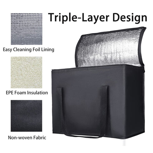 4-Pack Insulated Reusable Shopping Grocery Bags, X-Large Soft Cooler Bag Insulated, Boadon Collapsible Grocery Shopping