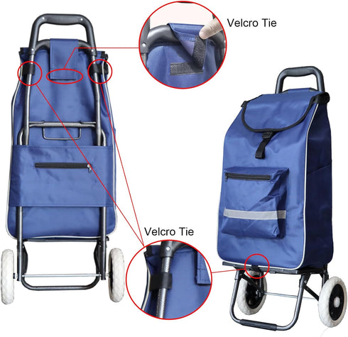 Bornfornice 11.8inx7.5inx21.6in Replacement Bag for Shopping Cart - Waterproof Trolley Bags, (Blue)