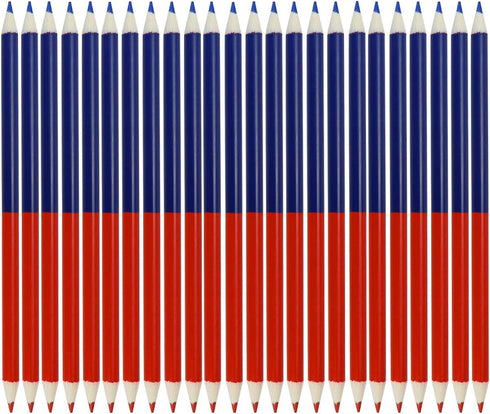 Checking Pencils, Red and Blue Erasable Pencils, Pre-Sharpened #2 HB for Grading (24 Pieces)