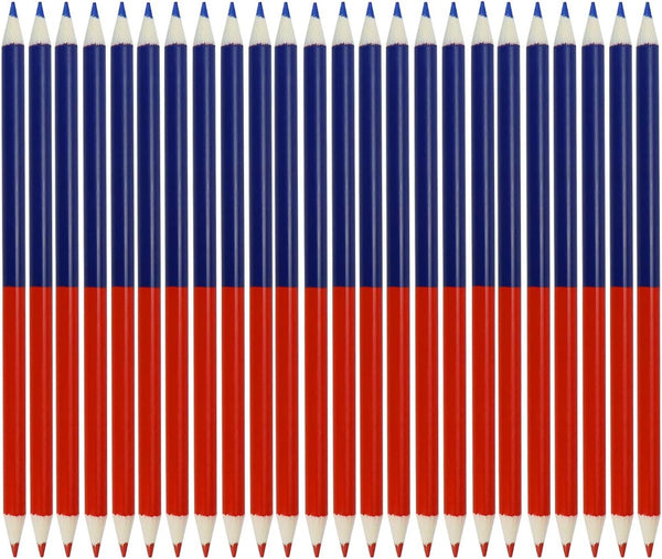 Checking Pencils, Red and Blue Erasable Pencils, Pre-Sharpened #2 HB for Grading (24 Pieces)