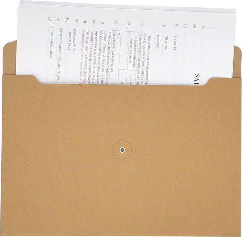 Funny Live 10 Pcs A4 Kraft String Envelope File Folders Organizer for Projects, Contracts, Bills, Office Supplies