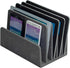 MobileVision Executive Dark Gray Desktop File Folder Organizer with 5 Slot Dividers and Paper Tray