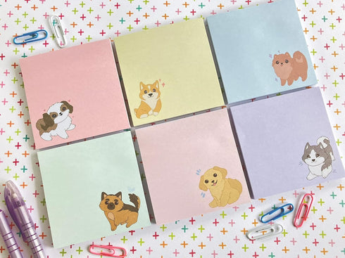 Cute Sticky Notes Kawaii Sticky Notes Dog Sticky Notes Cute Dog Note Pads Dog Party Favors Animal Sticky Notes Cute Stationary Set Dog Notepad Set Sticky Notes Cute Set