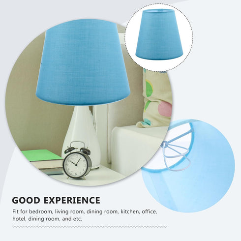 CTIRCHIU Fabric Lamp Shade Clip-On for Table Lamps and Floor Lights, Small Light Blue Fabric Lampshade Replacement