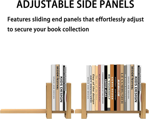 YUELGUANG Adjustable Table Top Bookshelf Wooden Desktop Bookshelf Retro Mini Book Shelf Organizer Desk Bookshelves