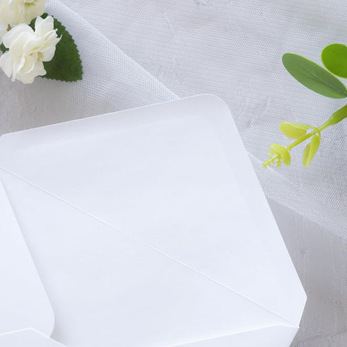 PONATIA 50 Pack A1 White Envelopes, 3 5/8 x 5 1/8 Inches for Weddings, RSVP, Christmas Cards, Baby Showers