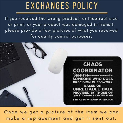 Chaos Coordinator Mousepad 9 Inch, Definition Organization Mouse Mat Poster