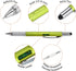 MECCANIXITY 4pcs 6 in 1 Multitool Tech Tool Pen Gifts for Men, Green with Ballpoint Pen, Ruler, Screwdriver, Stylus