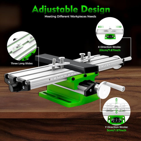 WDZCZDoo Multifunction Worktable Mini Bench Drill Adjustment X-Y Cross Milling Working Table High Precision Bench Drill