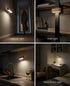 360 Wood LED Wall Sconce, Magnetic Rotatable Wall Mounted Night Light & Reading Light, Small Rechargeable Battery