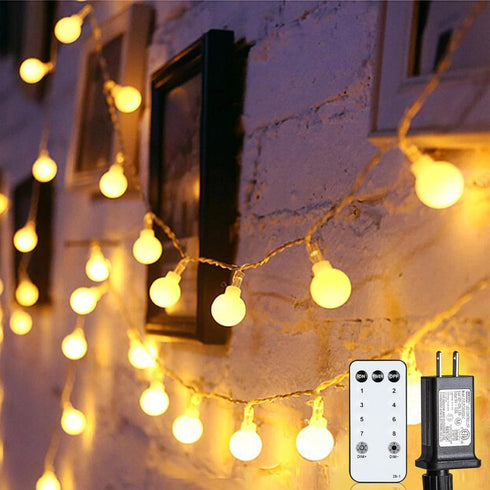 Globe String Lights 43 Ft 100 LED Fairy Lights Plug in with