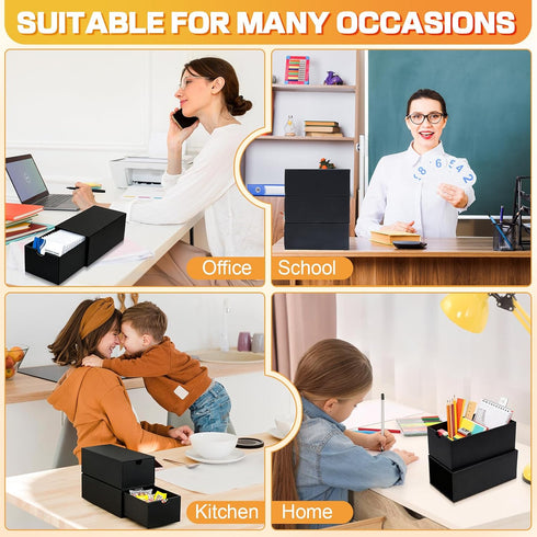 aopule 10Packs 4x6 10000 4''x6'' Index Card Box,Index Card Organizer Box with Lid,Hold Cards,Black Recipe Holder