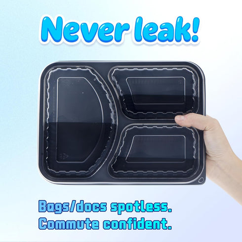 40 Pack 38 oz 3 YANGRUI Food Containers Shrink Wrap - Leak Proof BPA Free Reusable Flexible Pure PP Plastic Container |